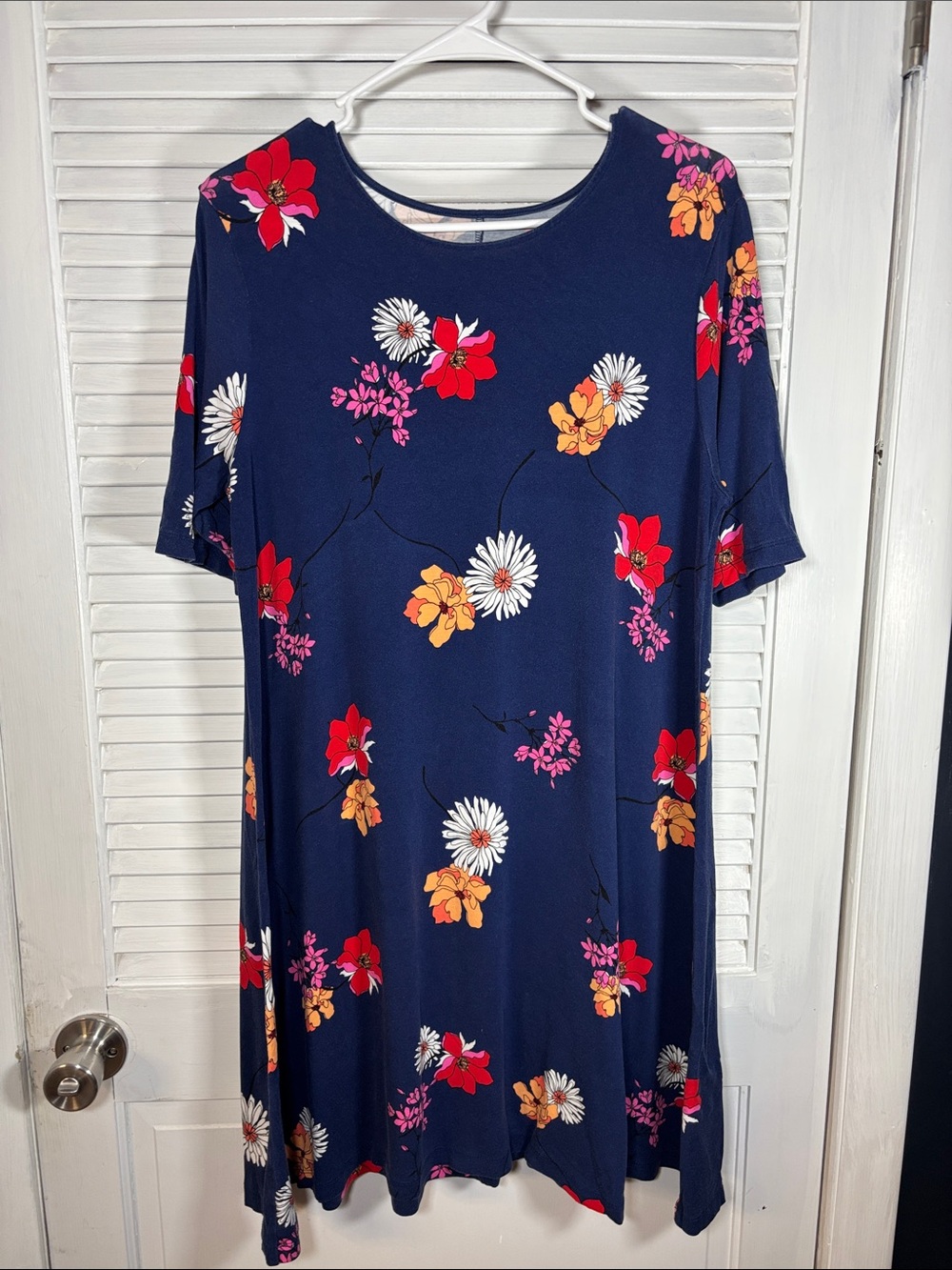 St. John's Bay Navy Floral Midi Dress